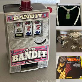 MaxSold Auction: This online auction features movie & rock star collectibles, jewelry, vintage Chinese snuff bottle, Pokemon cards, Legos, vintage porcelain figures, VT headset, Casio keyboard, sewing machine, stereo components and much more!