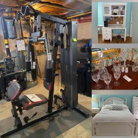 MaxSold Auction: This online auction features a dresser with mirror, end tables, armoire, wicker chairs, coffee table, Chinas, Lenox, coffee maker, costume jewelry, wall art, lamps, karate gear, ping pong table and much more!