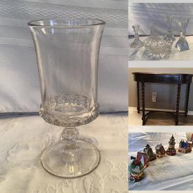 MaxSold Auction: This online auction features 23” Dynes TV, antique cornflower glassware, antique crystal ware, silver plate, fine china, lamps, picnic set, books, Christmas decor, office chair, Canon printer, area rug, framed art, CDs and much more!