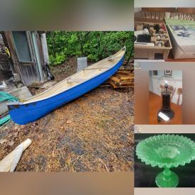 MaxSold Auction: This online auction features a canoe, Hummel dish, vintage Lego, Radio Shack fire ball, tools, collector baseball cards, books, stamps, Little Tikes wagon, wicker tables, toys, collector pins, hedge trimmer, light fixture, clothing, Uranium glass and much more!