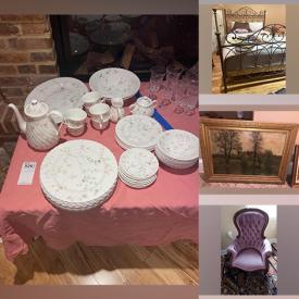 MaxSold Auction: This online auction features an entry table, Wedgewood China, side table, liquor cabinet with serving tray, credenza, food processor, coffee maker and much more!