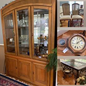 MaxSold Auction: This online auction features furniture such as chairs, table, Burlington china cabinet and more, lamps, linens, wall art, crystalware, baseball cards, decanter set, china, books, plants, Kodak olympic pins, kitchenware, bowling ball and much more!