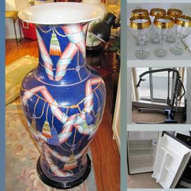 MaxSold Auction: This online auction features glass dining room table & chairs, perfume bottles, art glass, barware, electric fireplace, room divider, NIB printer, monitor, hand tools, small kitchen appliances, office supplies, DVDs, CDs, TV, home electronics, area rugs, mini-fridge, men\\\'s hats & shoes and much more!