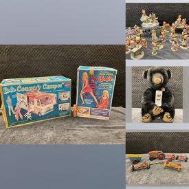 MaxSold Auction: This online bowls, stemware, steins, glassware, stuffed animal, toys, chime clock, sleigh, Hummel figurines and other figurines, typewriter, dresser, coke/Pepsi bottle/glass collection, fishing poles, tools, trunk and chest, art and much more!