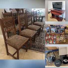 MaxSold Auction: This online auction features Lenox, Noritake china, framed wall art, 60” HDTV, Marvel and DC collectibles,  furniture such as antique chairs, antique dining table, occasional chairs, side tables, and couches, area rugs, ceiling fan, Whirlpool refrigerator, yard tools, HP deskjet, and much more!