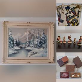 MaxSold Auction: This online auction features P. Hyttinen painting, R. Bateman print, African wall art, V. Sulca vintage tapestry, vintage boxes, Hummel figurines, studio pottery, dog coats, winter steel rims and much more!