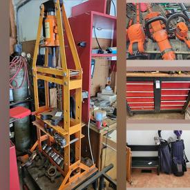 MaxSold Auction: This online auction features power tools, golf clubs, tool chests, air filtration system, building materials, ladders and much more!