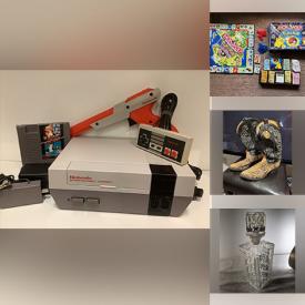 MaxSold Auction: This online auction includes a Nintendo system, Super Nintendo with controllers, 1998 Pokemon Monopoly board game, hockey, wrestling and other trading cards, MCM knight lighter, vintage baseball glove, storage jar set, kabob rack, crystalware, Blue Mountain and other pottery, AMG medical transport chair, records, Xbox console, Atari Commando game, lamps, books, Hot Wheels, He-Man MOTU figures, superhero figures, Stormtrooper figure and other toys, china, marbles, vintage clocks, decorative plates, Czechoslovakia china, clothing, Viewmaster and much more!