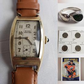 MaxSold Auction: This online auction features sports trading cards, toys, backstage passes, coins, currency, sports collectibles, vintage postcards, vintage lighters, jewelry, LPs, stamps and much more!