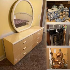 MaxSold Auction: This online auction features items chair, treadmill, table, lamp, cabinet, curio cabinet, glassware, bedframe, dresser, teapots, part decors, rugs, refrigerator, kitchen appliances, framed art, candle holders, figurines, silverware, globe, telescope and much more!