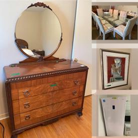 MaxSold Auction: This online auction features vintage dressers, TV, slipper chair, Samy Briss lithograph print, BBQ grill, patio furniture, rattan loveseat, sectional sofa, art pottery, refrigerator, upright freezer, Royal Doulton figurines, vinyl records, small kitchen appliances, area rugs and much more!