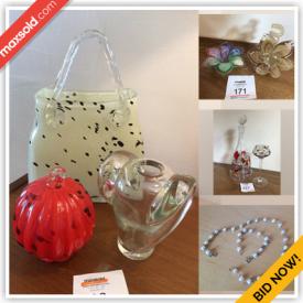 MaxSold Auction: This online auction features art glass, music boxes, vintage magazines, stamps, vintage perfume bottle, teacup/saucer sets, Tibor Reich tapestry, vintage crock and much more!