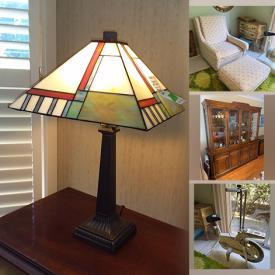 MaxSold Auction: This online auction features a coffee table, shopee cabinet, bar stools, hutch & buffet, China figurines, vintage lamps, chandelier, vintage steamer, washer & dryer, golf clubs and much more!
