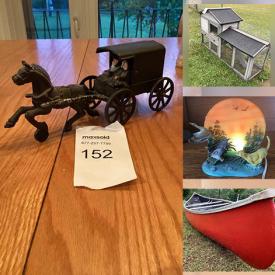 MaxSold Auction: This online auction features a storage cabinet, violin, flatware, crystal goblets, vintage postcards, costume jewelry, lamp, wooden clock, charbroil grill, snow plower, canoe, Bombardier Traxter Max XT and much more!