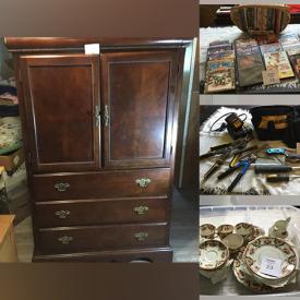 MaxSold Auction: This online auction features armoire, dolls, power & hand tools, DVDs, canvas art, bicycles, novelty teapots, TV, women\'s clothing and much more!