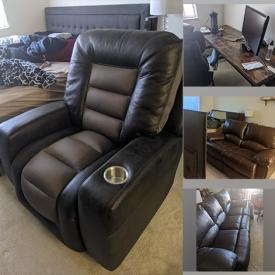 MaxSold Auction: This online auction features a three-piece leather couch, airflow recliner, nightstand, Topsky desk, Vasagle coat rack, heater, rug cleaner, hydraulic rowing machine, Raycon earbuds and much more!