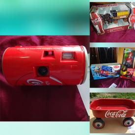 MaxSold Auction: This online auction features collectible Coca-Cola items such as plush animals, enamelware, miniature toy wagon, glassware, wall art, tin litho, advertising and much more!