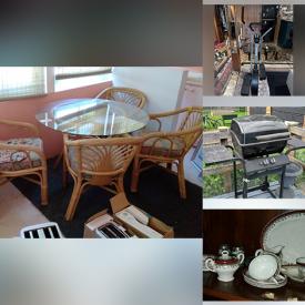 MaxSold Auction: This online auction features furniture such as a lounger, media cabinet, retro side table, dresser, tables, shelving units, double bedframe, sectional sofa, rattan table and chairs, Knechel cabinet, recliner and more, radios, electronics, Asian decor, silverplate, lamps, small kitchen appliances, figurines, crystal, spice racks, rugs, lamps, clothing, Infinity elliptical, BBQ grill, dehumidifier, straw hats, mini vacuum, posters, Myott dinnerware and much more!