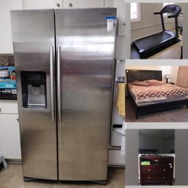 MaxSold Auction: This online auction features various items such as sofa, tables, lamp, office chairs, bench, refrigerator, cabinets, tread mills, couch, vacuum, clothing, printer, mini-fridge, bed frame, nightstand, tv stand cabinet, teddy bear, computer desk, curtains, sleeping bags, patio chairs, hose, bakeware, kitchen appliances, fitness gear, coolers, framed art, dryer, tools and much more.