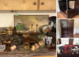 MaxSold Auction: This online auction features light fixtures, curio cabinets, pillow covers, home decors, cutlery, carpet, plates, crystalware, figures, chairs, coffee makers, kitchen appliances, lamps, dressers, bed frames, and ladder and much more!
