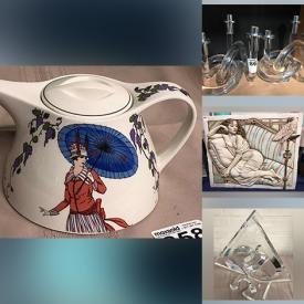 MaxSold Auction: This online auction features MCM Poul Hundevad nesting tables, Art Deco style porcelain, art acrylics, teacup/saucer sets, art pottery, men’s watches, art glass, Waterford crystal vase, perfume bottle, vintage lighters, Emily Kaufman Matinee sculpture and much more!