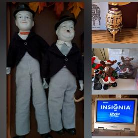 MaxSold Auction: This online auction features Laurel & Hardy porcelain dolls, antique oil lamps, porcelain vases, collector plates, Imperial egg, pocket watch, vintage lighters, Christmas items, fashion watches, framed wall art, costume jewelry, trailer hitches and much more!