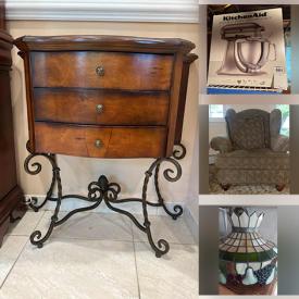 MaxSold Auction: This online auction features upholstered chairs, sofa, small kitchen appliances, women\'s clothing & shoes, four-poster bed, costume jewelry, dressers, office supplies, Lladro angel, healthcare aids, board games, bedding, desk, linens, table & chairs, patio furniture and much more!