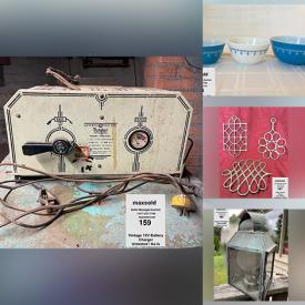 MaxSold Auction: This online auction features a lustreware Tea Set, lamps, vintage telephones, cuckoo clock, blue & white china, copper kettle, lantern, grill, farm tools and much more!