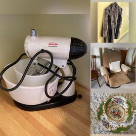 MaxSold Auction: This online auction features decorative plates, hobnail glass, brass pieces, teacup/saucer sets, small kitchen appliances, sewing machine, TV, knitting & sewing supplies, women\\\\\\\'s clothing & shoes, power, hand & garden tools and much more!