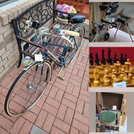 MaxSold Auction: This online auction features classic ladies’ bicycle, chop saw, cabinets, karaoke machine, DVD and transistor radio. Also includes porcelain figurines, record player, Dick Tracy collectibles, magazines, carpet runner and wooden sculptures. Also includes fishing lures, Star Wars memorabilia, African art, utensils and much more!