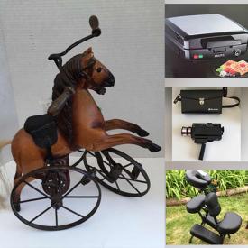 MaxSold Auction: This online auction features photography equipment, holiday decor, board games, crafting materials, yarn, sewing machines, small kitchen appliances and much more!