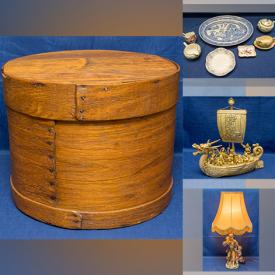 MaxSold Auction: This online auction features Rare 1920s-40s Rustic Wooden Shipping Cheese Barrel, Antique Victorian Porcelain Figural Couple Table Lamps with Brass Bases, BLACK FOREST Classic Deer Head Carved Wooden Cuckoo Clock, and much more!