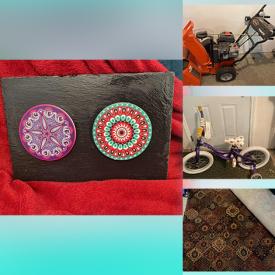 MaxSold Auction: This online auction features slate & porcelain wall hangings, antique pewter, area rug, snowblower, kids bike, treadmill, dollhouse, jewelry and much more!