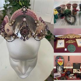 MaxSold Auction: This online auction features new seashell mermaid crowns, kitchen gadgets, craft & sewing supplies, luggage, barware, office supplies and much more!