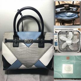 MaxSold Auction: This online auction features fan, air mattress, paper shredder, vacuum, radio, platters, teacup and saucer, glassware, crystal ware, bags, oven, toaster, dishes, coffee maker, chest, dresser, area rug, blankets and much more!