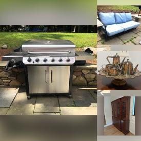 MaxSold Auction: This online auction features a Char-Broil gas grill, furniture such as chairs, bedframes, china cabinet, and sectional sofa, outdoor décor such as lanterns, sun umbrella, and ceramic planters, patio furniture such as sofa, table, and chairs and much more!