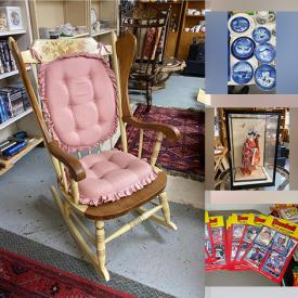 MaxSold Auction: This online auction features vintage chairs and ottoman, coffee table, Chinaware, figurines, collector’s plates, pottery, cutlery, ice cream maker, vintage cameras, sewing machine, sports trading cards and much more!