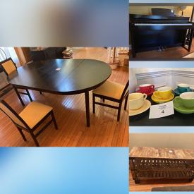 MaxSold Auction: This online auction features Yamaha piano, Barbie Jeep, furniture such as dining room tables with chairs, office storage unit, nightstands and dresser,  lamps, bookcases, Schwinn bike and much more!