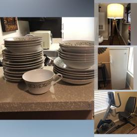 MaxSold Auction: This online auction features Wall clock, paintings, artificial plants, floor lamp, wall art, candle holders, floral vase and cast iron. Includes China collections, indoor grill, teapot, microwave, Christmas tree and crystal bowl. Also includes sofa, leather chair, ottoman, freezer, dining table, stationary exercise bike, bedroom set and much more!