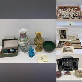 MaxSold Auction: This online auction features items like costume jewelry, figurines, glassware, porcelain collection, vintage accessories, portraits, home decors, framed prints, mirrors, vanity boxes, rugs, paintings, chairs, clocks, postcards, lithographs, vintage washstand, table, bowls and much more!