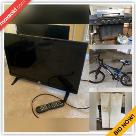 MaxSold Auction: This online auction features BBQ grills, patio furniture, golf clubs, refrigerator, window AC unit, portable AC units, bicycles, garden tools, micro suede recliner & sofa, leather jacket, TV, futon, dressers and much more!