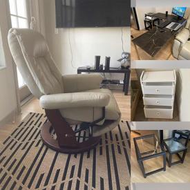 MaxSold Auction: This online auction features various items such as love seat, reclining chair, office chair, tv tables, lamps, bed, shoe storage, wagon, bar stool, pots, pans, bowls, rugs and more.