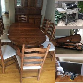 MaxSold Auction: This online auction features framed artwork, fine china, furniture such as oak bookcase, oak entertainment unit, handcrafted benches, dining table with chairs, and dresser, books, Sherwood stereo, glassware, area rugs, small kitchen appliances and much more!