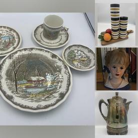 MaxSold Auction: This online auction features oil painting, collectibles, glassware, serving plate, Shakespeares Sonnets dish set, Beswick cat figurine, white makeup vanity, Nordictrack exercise bike, lady head vase, Gorgeous Weimar Kobalt Jutta platter, antique water server, vintage spice jars, pepper shakers and much more!