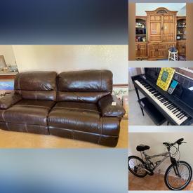 MaxSold Auction: This online auction features a Wurlister upright piano, a Fiesta propane barbeque, furniture such as leather loveseat and dining table, sports equipment such as a Schwinn bicycle and ski poles, appliances such as ZENY portable washing machine, power tools such as chainsaw, miter, and circular saw and much more!