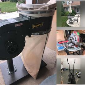 MaxSold Auction: This online auction features dust extractor, woodworking stands, car mats, drill accessories, clothesline. Patio café set, outdoor décor, and artwork. Includes Samsung Tv, table saw, heavy-duty tools such as miter saw, planer, grinder and air compressor. Includes saw blades, outdoor tools, garden tools, lawn chair and bench, lamps, silver plate and servers and figurines. Also includes bowls, shower chair and canes, wooden hutch, armchair, dining table, cupboard, body slimmer, exercise machine and much more!