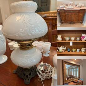 MaxSold Auction: This online auction features a dresser, antique dining table, bar stools, end table, antique ice cream churn, flatware set, crystal glass, chafing dishes, pottery, textile art, coal bin and much more!