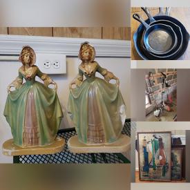 MaxSold Auction: This online auction features camping gear, Styrofoam coolers, yard tools, ladders, hand tools, cast iron pans, vintage statues, clothes, purses, leather recliner, runners, and much more!