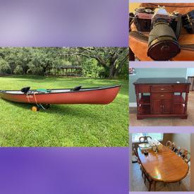 MaxSold Auction: This online auction features Old Town canoe, Strauss and Sons piano, 51” Samsung TV, furniture such as tiled coffee table, kitchen table with chairs, sofa and loveseat, yard tools, camping gear, shelving units, sports equipment, power tools, books, DVDs, Canon camera, Pioneer stereo system, Tupperware storage, glassware, small kitchen appliances, costume jewelry and much more!