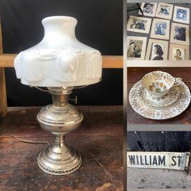 MaxSold Auction: This online auction features a cabinet, Duncan Phyfe table, boxing gloves, picnic set, table lamps, vintage mirrors, oil painting, antique clock, toaster oven, street sign and much more!